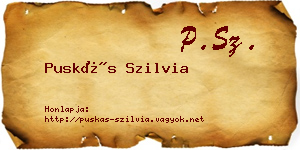 Puskás Szilvia névjegykártya